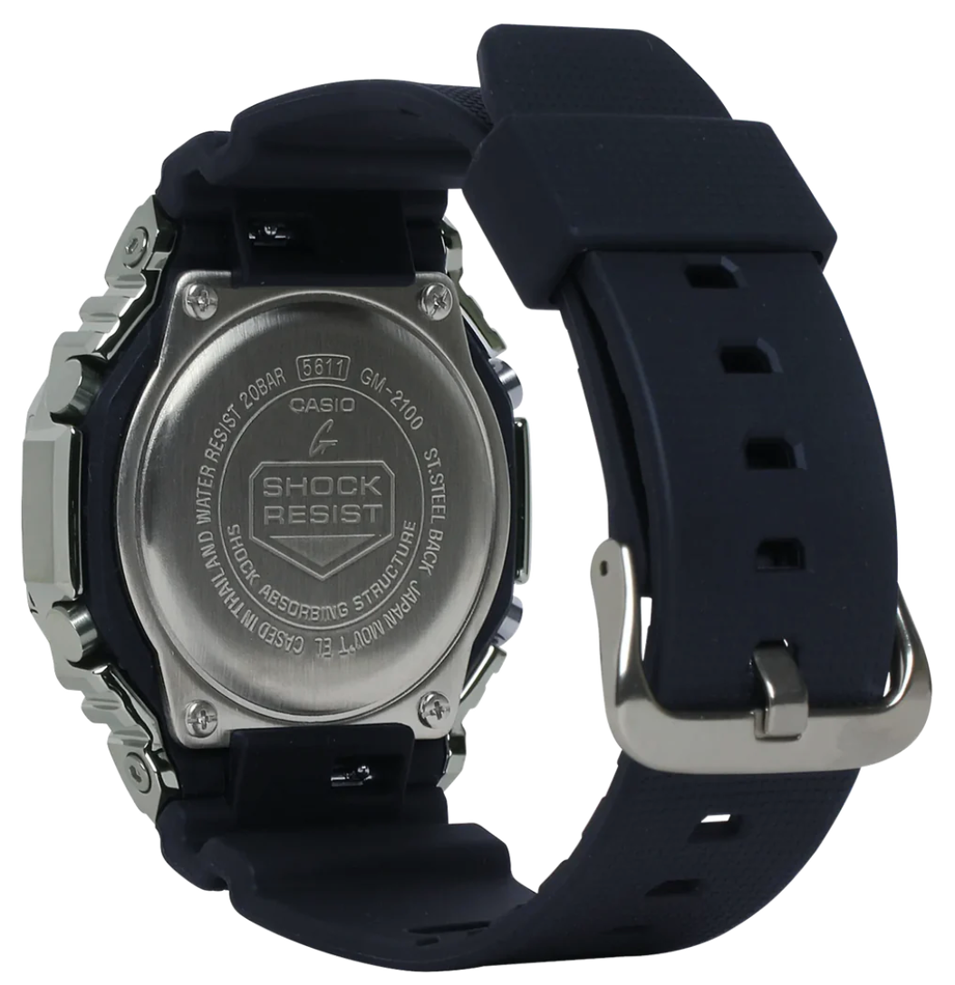 Casio G-Shock GM2100 A/D Metal and Resin Black/Silver Watch GM2100-1A