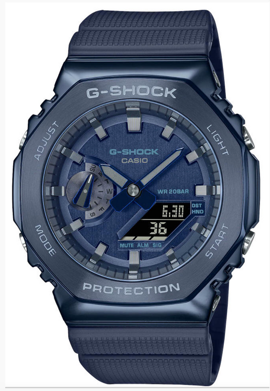G-SHOCK GM-2100N-2A 49.3mm Blue Stainless Steel Case Blue Resin Strap
