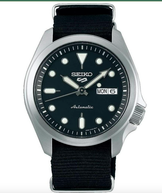 Seiko 5 Sports Men's Water-Resistant 100M Automatic Watch - Black