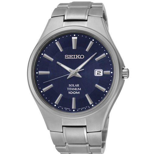 SEIKO Solar Blue Dial Titanium Men's Watch