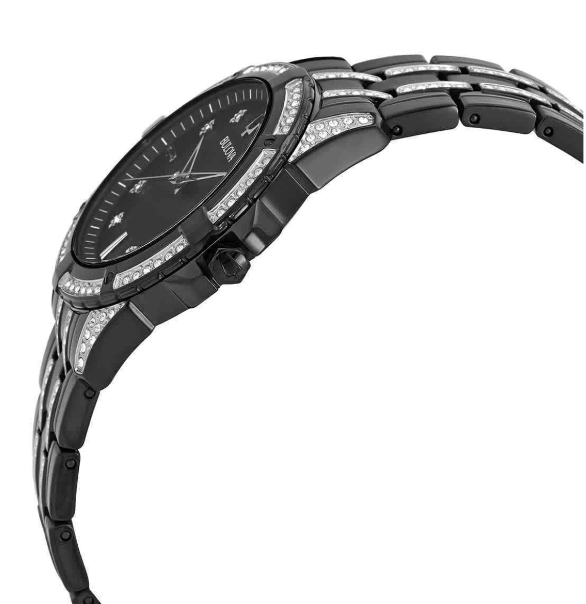 Bulova Quartz Crystal Black Dial Men's Watch 98K109