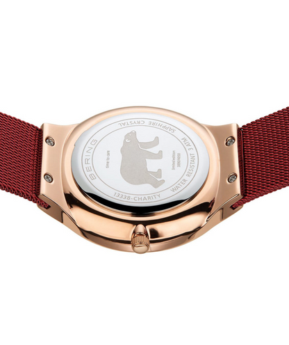 Bering Wrist Watch Limited Special Edition Red Rosé 13338-CHARITY