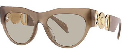 Versace VE 2234 1002/3 Women's Cat Eye Mirrored Sunglasses - Brown