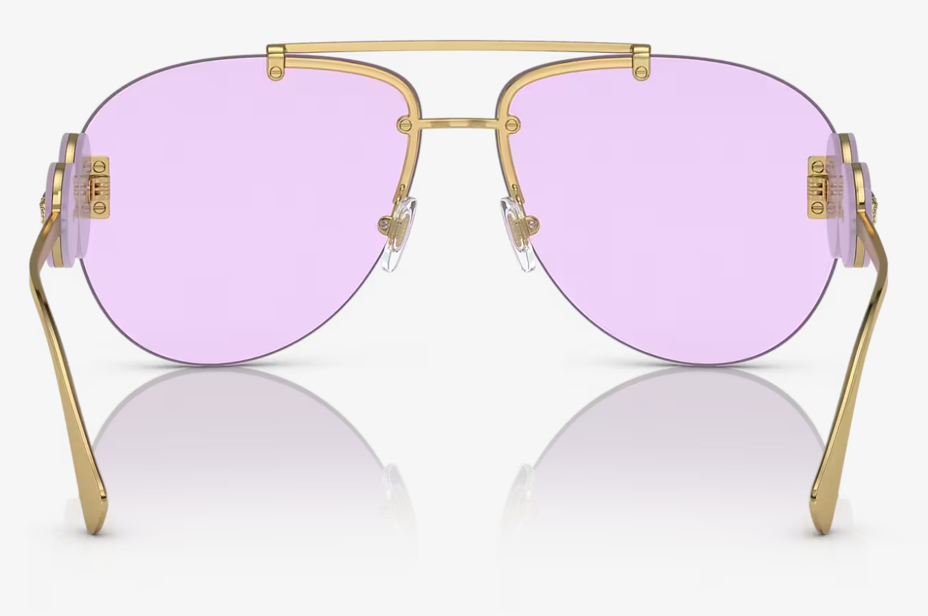 Versace Sunglasses VE2250 14871A 63mm Gold / Light Violet Lens