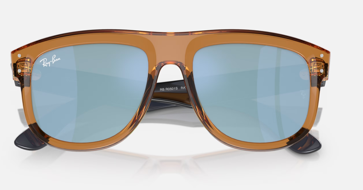 Ray-Ban BOYFRIEND REVERSE sunglasses with Transparent Camel Brown Injected frame