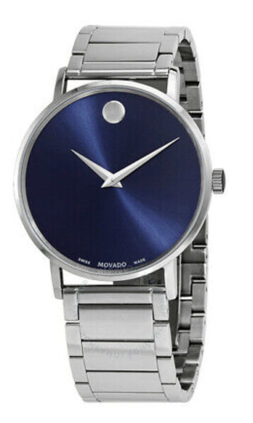 Movado Swiss Men's 40mm Slim Bracelet Blue Museum Dial Watch