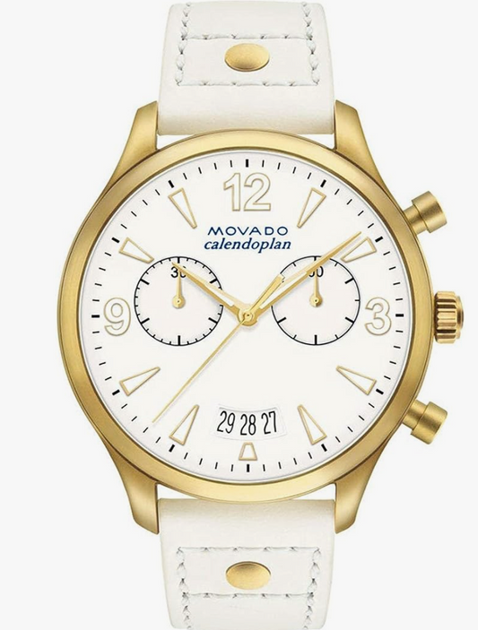 Movado Heritage Chronograph White Dial Ladies Watch 3650026
