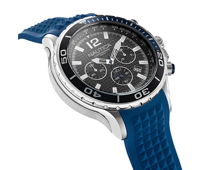 NAUTICA NAPNSTF05 NST Men's watch quartz date Chronograph black dial blue