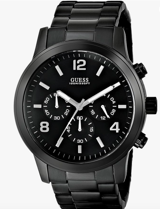 Guess Water Pro Chronograph Black Dial Stainless Steel Men's Watch U15061G1