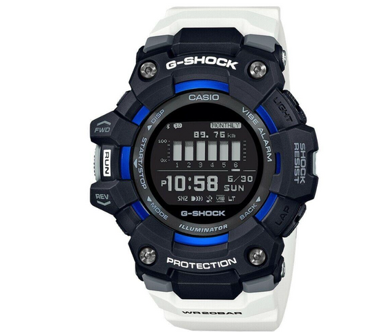 Casio G-Shock GBD100-1A7 G-SQUAD Bluetooth Mobile Link Black White Sports Watch